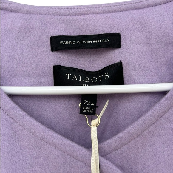 NWT Talbots BRUSHED ITALIAN WOOL SCALLOP EDGE JACKET - Size 22W - Lilac Purple - Picture 8 of 12